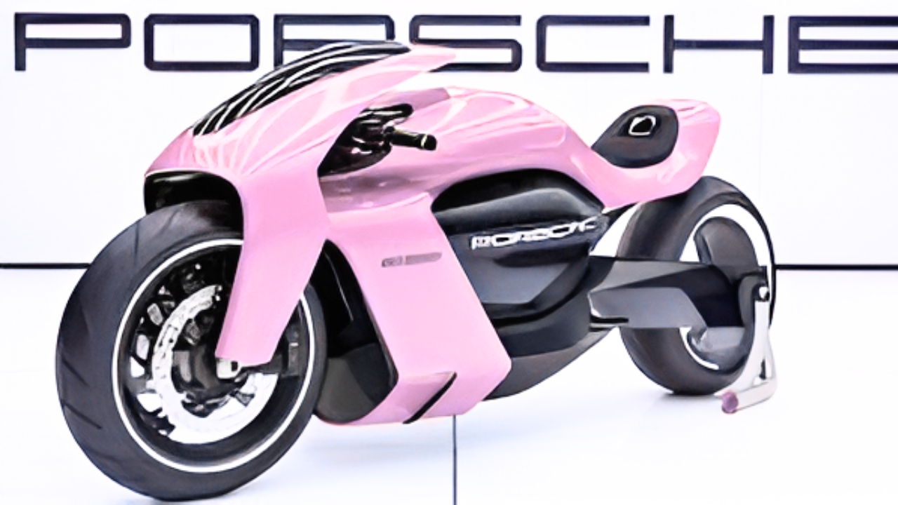 Porsche Viper 119 Concepto – Moto Futurista en Color Rosa Impactante