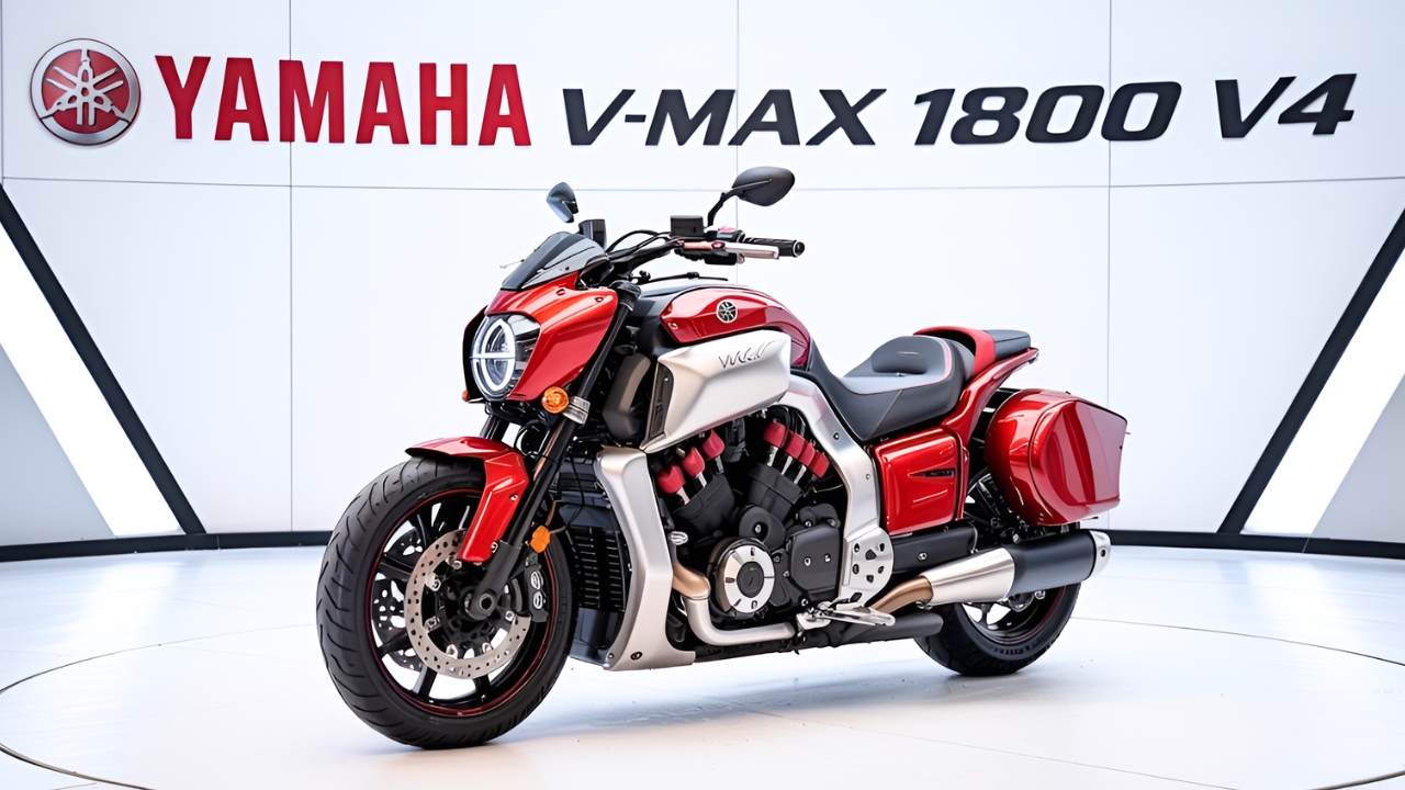 Yamaha VMAX 1800 V4: La poderosa motocicleta muscle bike con motor V4 de alto rendimiento y diseño agresivo que impone en la carretera