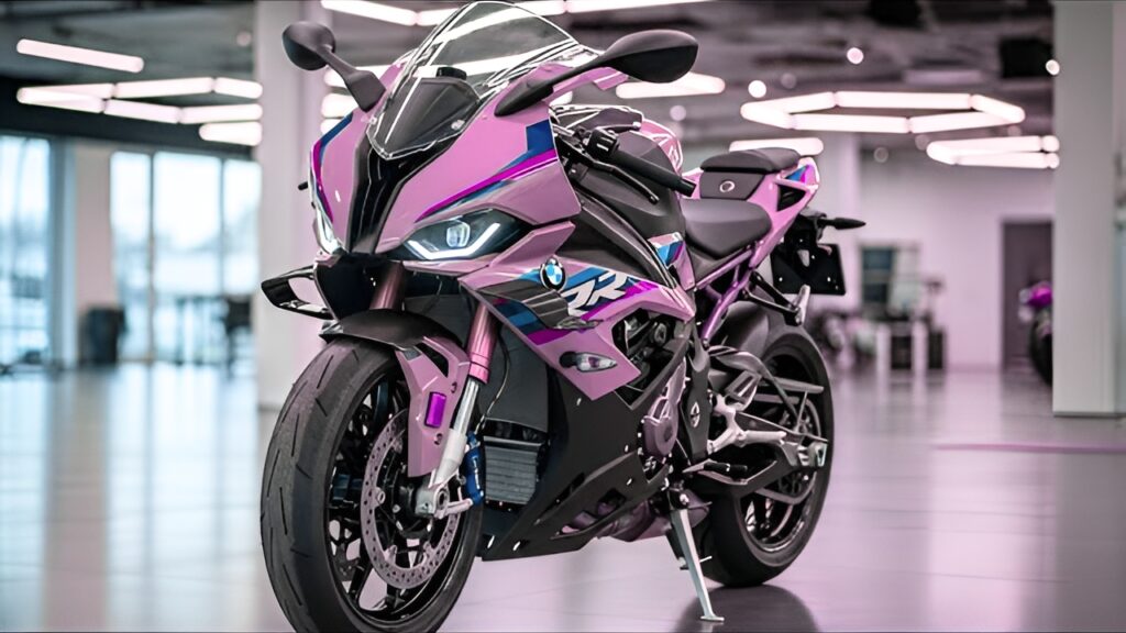 BMW S 1000 RR Rosa y Negra Personalizada: Superbike de Alto Rendimiento con Diseño Deportivo y Estilo Único